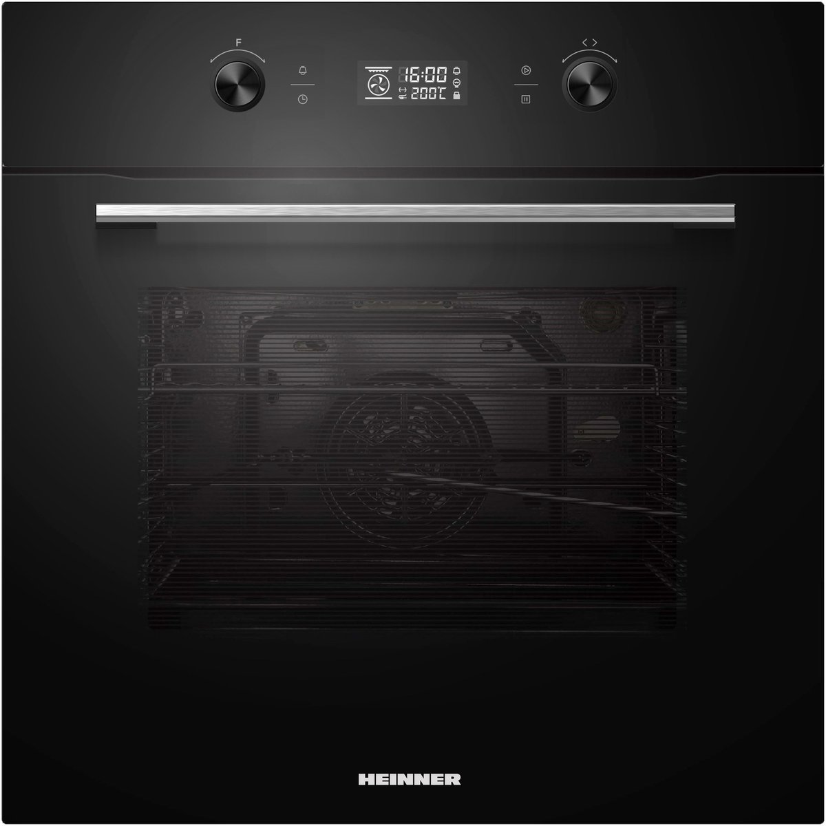 Heinner HBO-M7010GCDRP-GBK Inbouw Oven 60 cm – 70 L – Energieklasse A – Grill – Hetelucht – Fermentatie – Touchdisplay – Pyrolytische Zelfreiniging – Zwart Glas – 5 Jaar Garantie