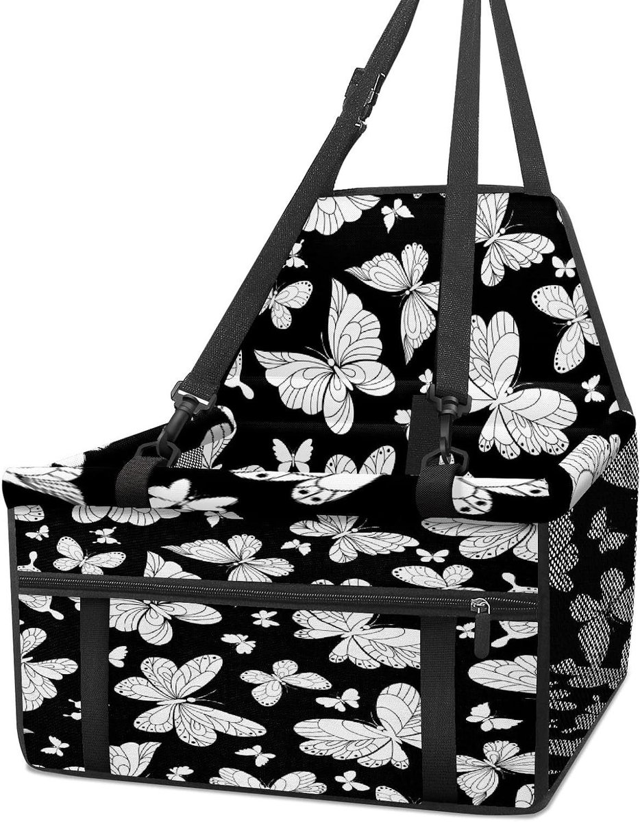 Huisdier autostoeltje - Honden booster - Veilig reizen - Opvouwbaar ontwerp - 40x31x24cm - Zwart