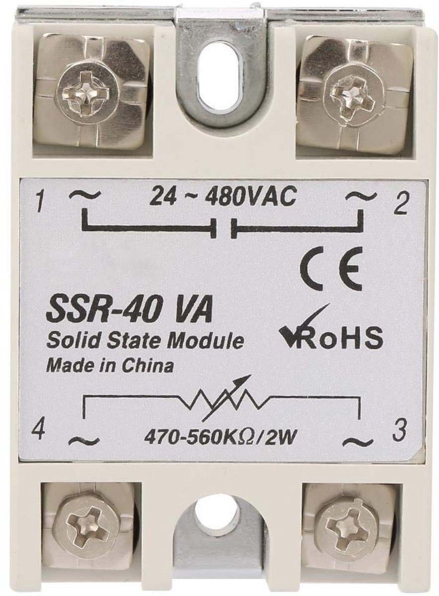 SSR-40VA Laadspanning 24-480V AC 40A Stroomweerstand Regelaar voor Industriële Automatisering en Procesbesturing