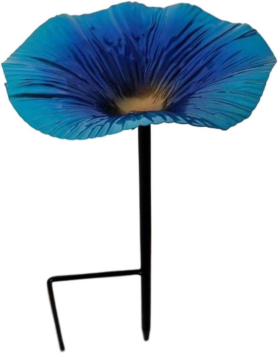 Vogel Drinkstation - Voederbak - Vogels Voeren - Bloemvorm Decoratie - 30 x 17 x 6 cm - Blauw