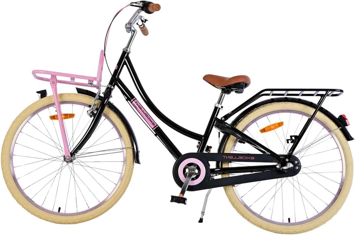 Kinderfiets Meisjesfiets Fietsen 3 Versnellingen 24 inch Zwart
