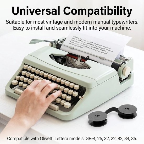 Reserve Schriftband voor Schrijfmachines, 6 Stuks, Zwart Nylon, Compatibel met Olivetti GR4, Kantoorbenodigdheden, Universele Reservebanden, 8 m Spoel 52 mm — afbeelding 4