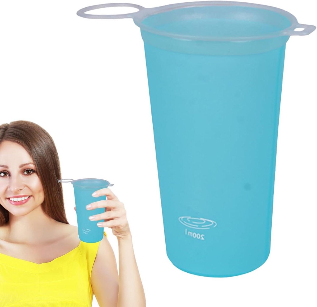 Opvouwbare Waterfles - Reisbeker Drinken - Outdoor Hydratatie - Lichtgewicht TPU - 200 ml - Hemelsblauw