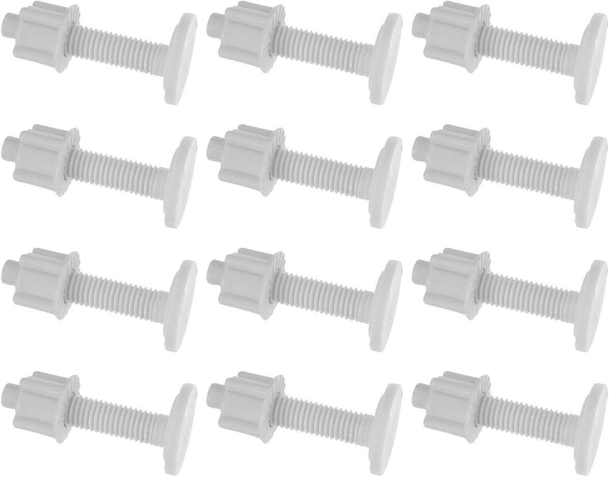 Toiletbril Bevestigingsset - Schroeven Moeren Set - Toilet Reparatie - Snelontgrendeling zonder Gereedschap - 6.3 cm - Wit