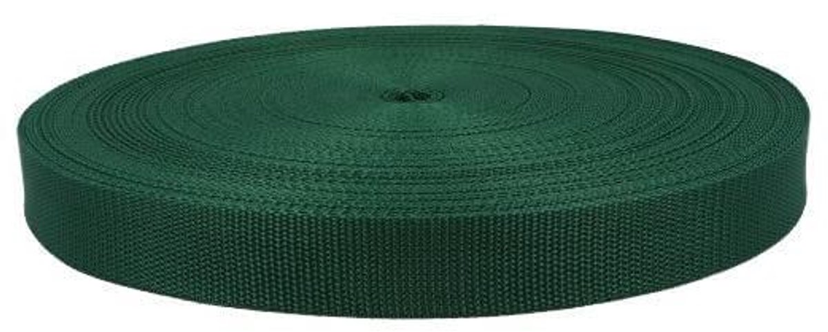 Gordelband Polypropyleen - Tasriem Banden - Tassen Maken - Hoge Scheurvastheid - 30mm 10 Meter - Donkergroen