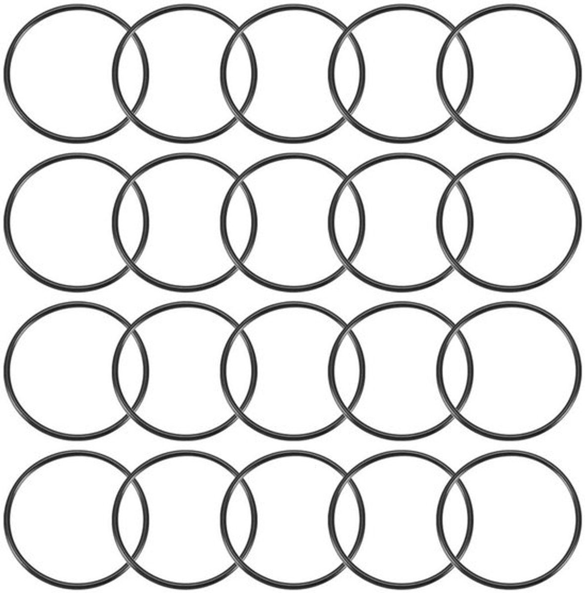 O-ringen 20 Stuks - Nitrilrubber - 58 mm Buitendiameter - 51,8 mm Binnendiameter - 3,1 mm Breed - Afdichtingsset - Afdichtringen