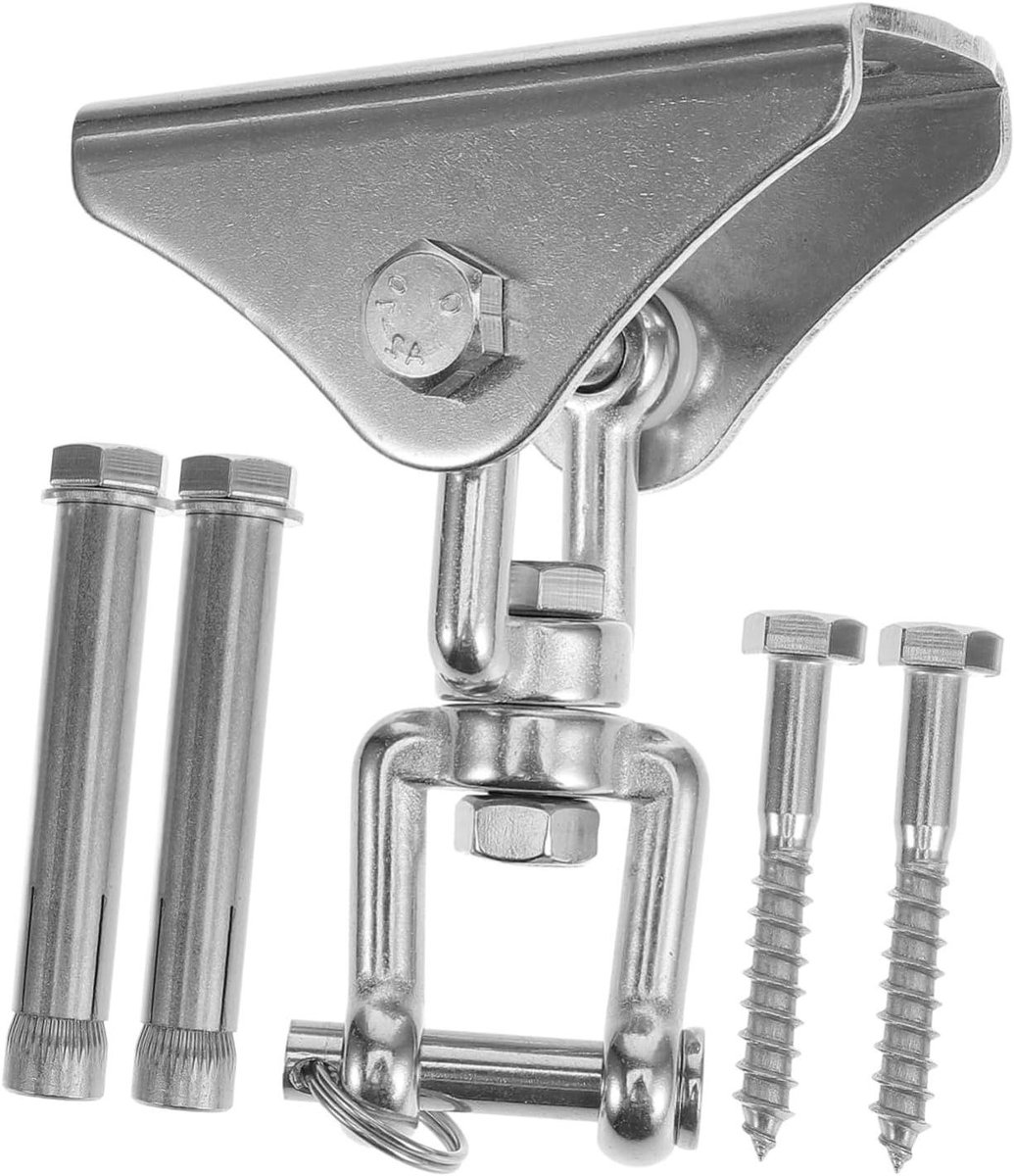 Hangmat Ophangset - Plafondhanger Bokszakhouder - Schommelstoel Ophangen - Roestvrij Staal - 10 x 8.5 x 4 cm - Zilver