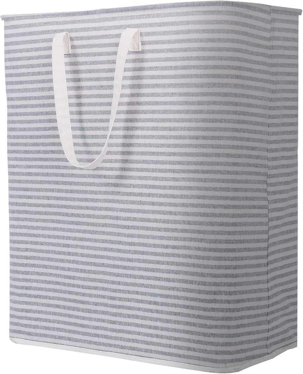 Opvouwbare wasmand - Grijs - 125L - Waterdichte Polyester Wasmand met Verlengde Handgrepen - Voor Slaapkamer en Wasruimte