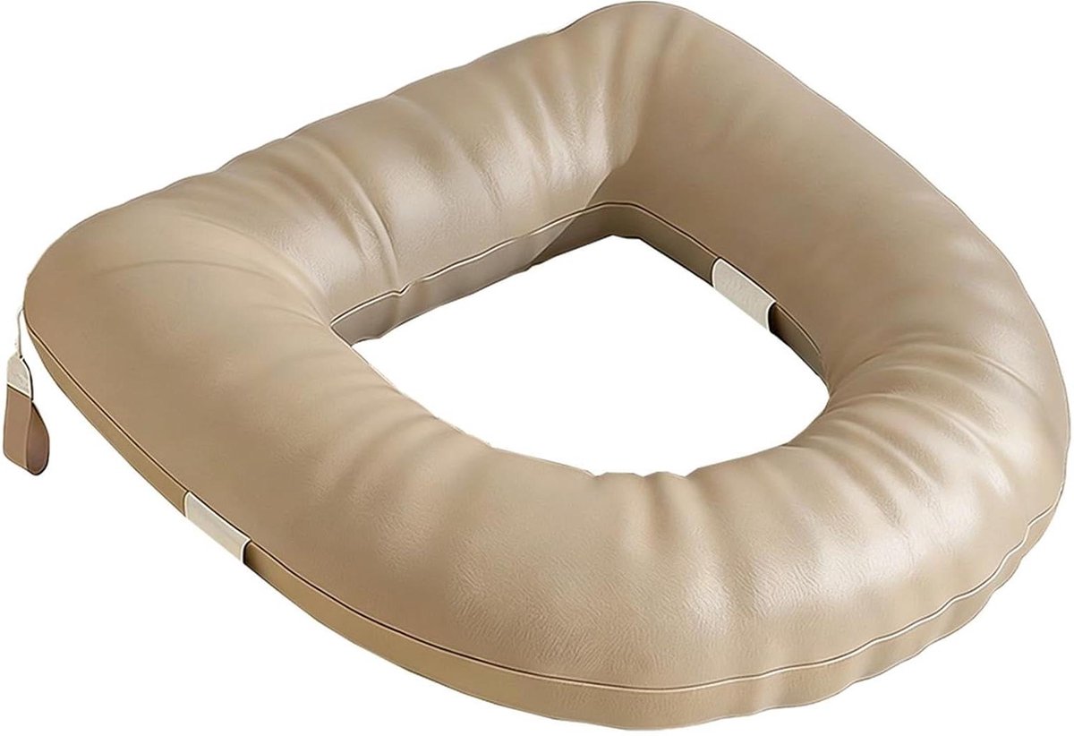Toiletbril Kussen - Toiletzittinghoes Verhoger - Comfort Verhogend - Waterdicht Elastisch - 40 x 38 x 8 cm - Grijs