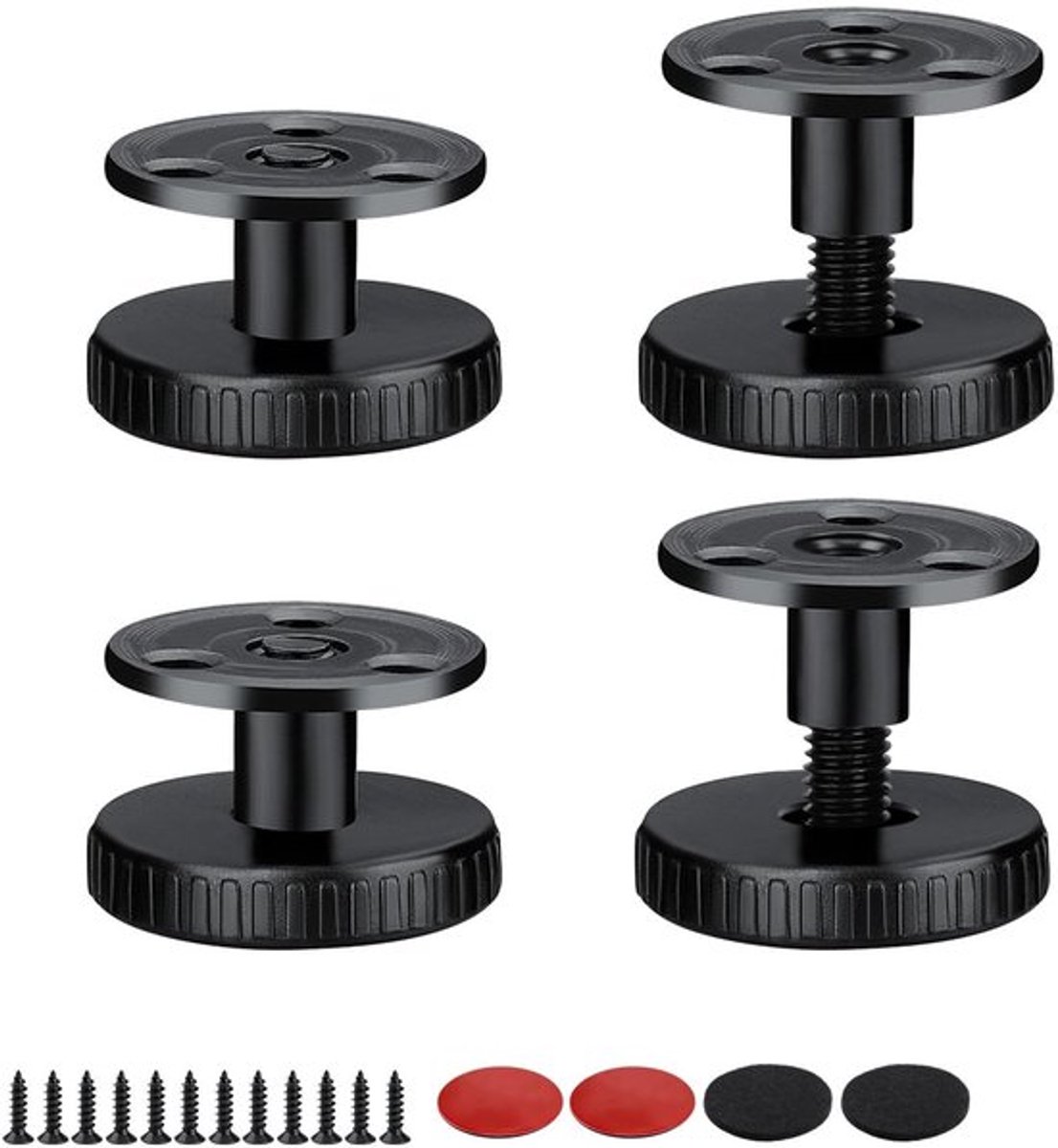 Meubelpoten Verstelbaar - Meubelverhoger - Zelfklevend - Antislip - Belastbaar tot 100 kg - Hoogte 27-40 mm