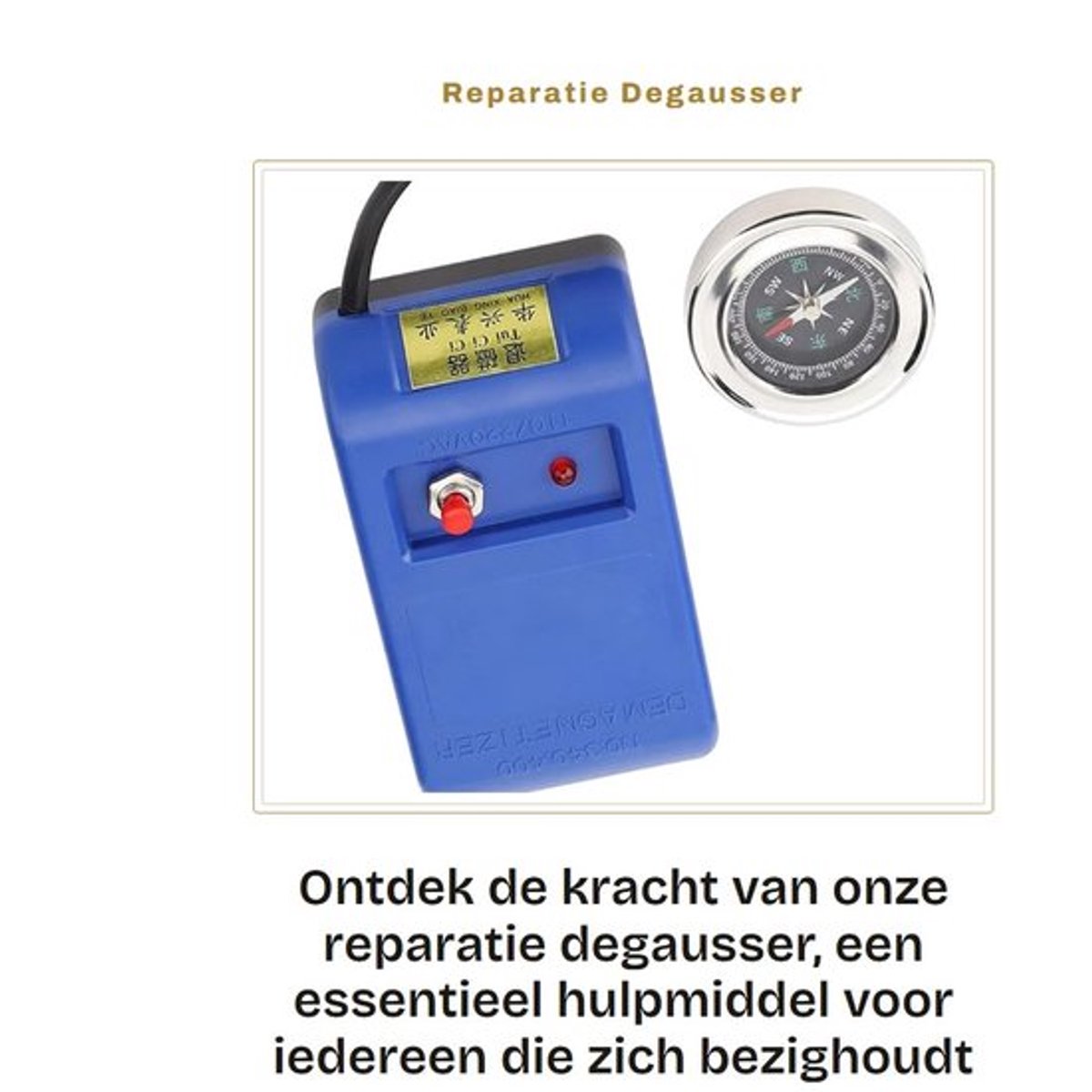 Demagnetiseur Effectieve Demagnetisatie - Horloge Tool - Reparatie Gereedschap - Draagbaar Ontwerp - Superlang Netsnoer - Duurzaam Materiaal