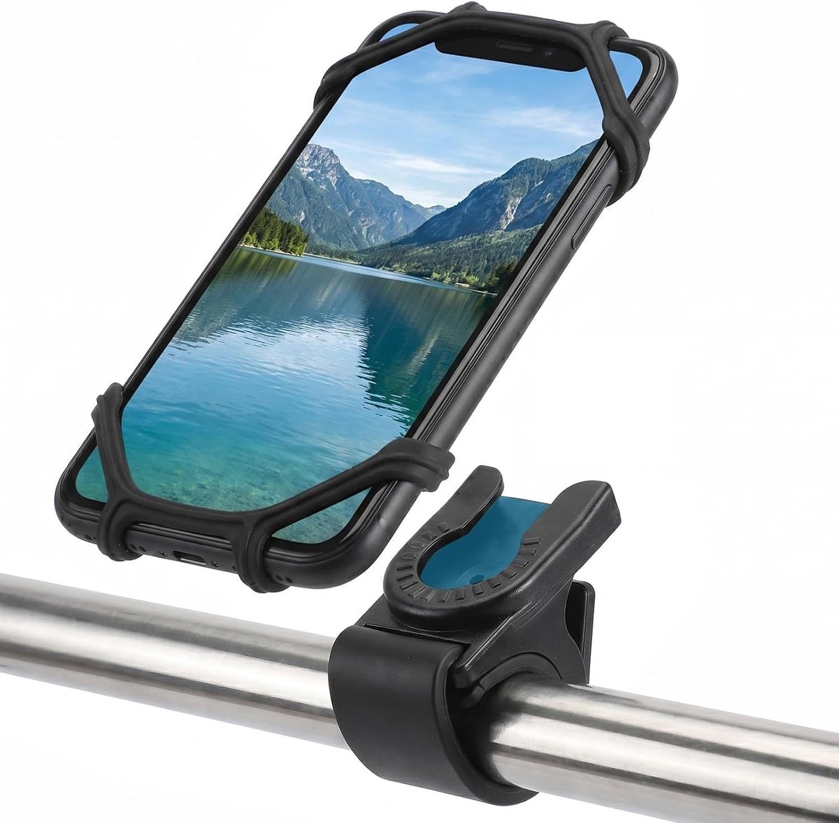 Phone holder voor fiets - Zwart - Siliconen - 360 graden draaibare smartphonehouder voor racefiets en MTB