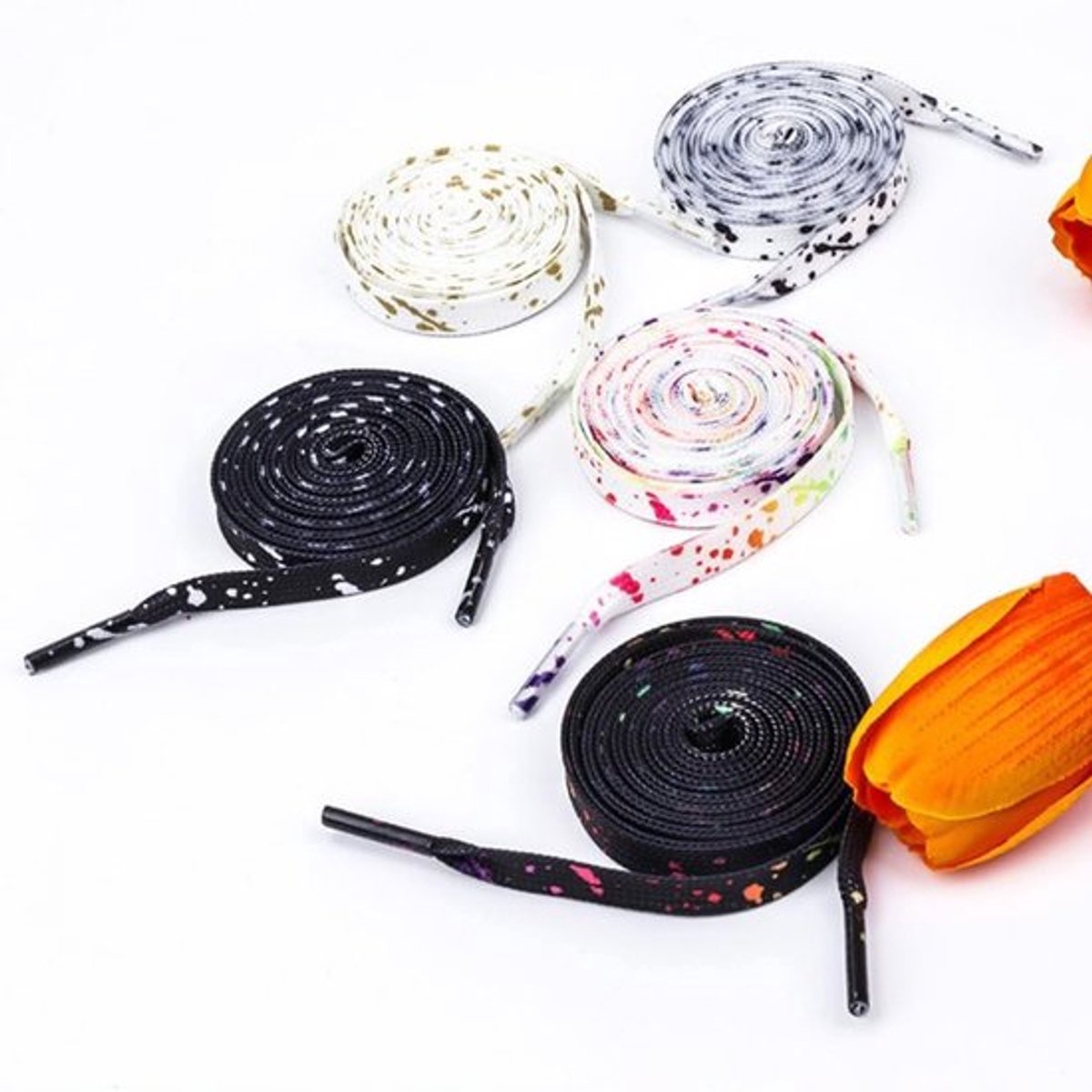 Schoenveters Scheurvast - Platte Veters - Inktpunt Veters - 80/100/120/140/160/180 cm - 8 mm Breed - 2 Paar