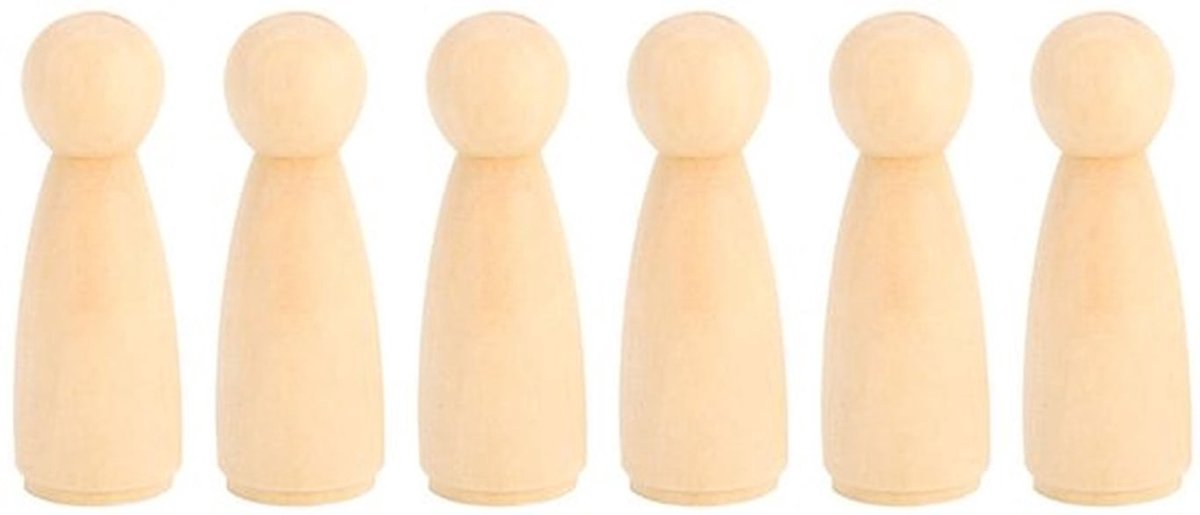 Houten Poppen Set - 10 Stuks - Multifunctioneel - Veilig voor Kinderen - DIY Schilderen - Hoogwaardig Hout - Fijn Gepolijst Oppervlak - Schilderpoppen