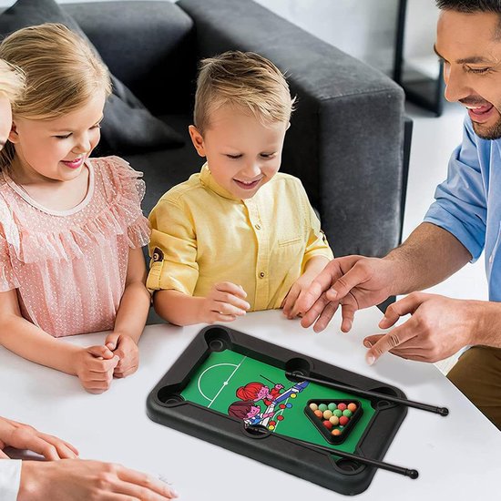 Tafelblad Biljartspel - Mini Pooltafel Speelgoed - Familie Spelplezier - Draagbaar Ontwerp - 15 x 9 x 1.2 cm — afbeelding 5