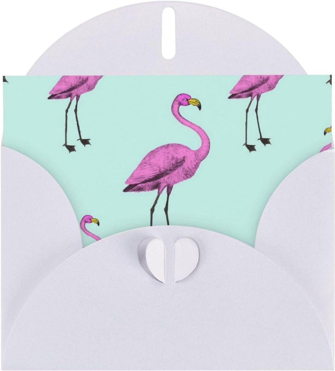 Tropische Flamingo Wenskaarten - Notitiekaarten Bedankkaarten - Persoonlijke Notities Uiten - Parel Papier Print - 4 x 6 inch - Wit