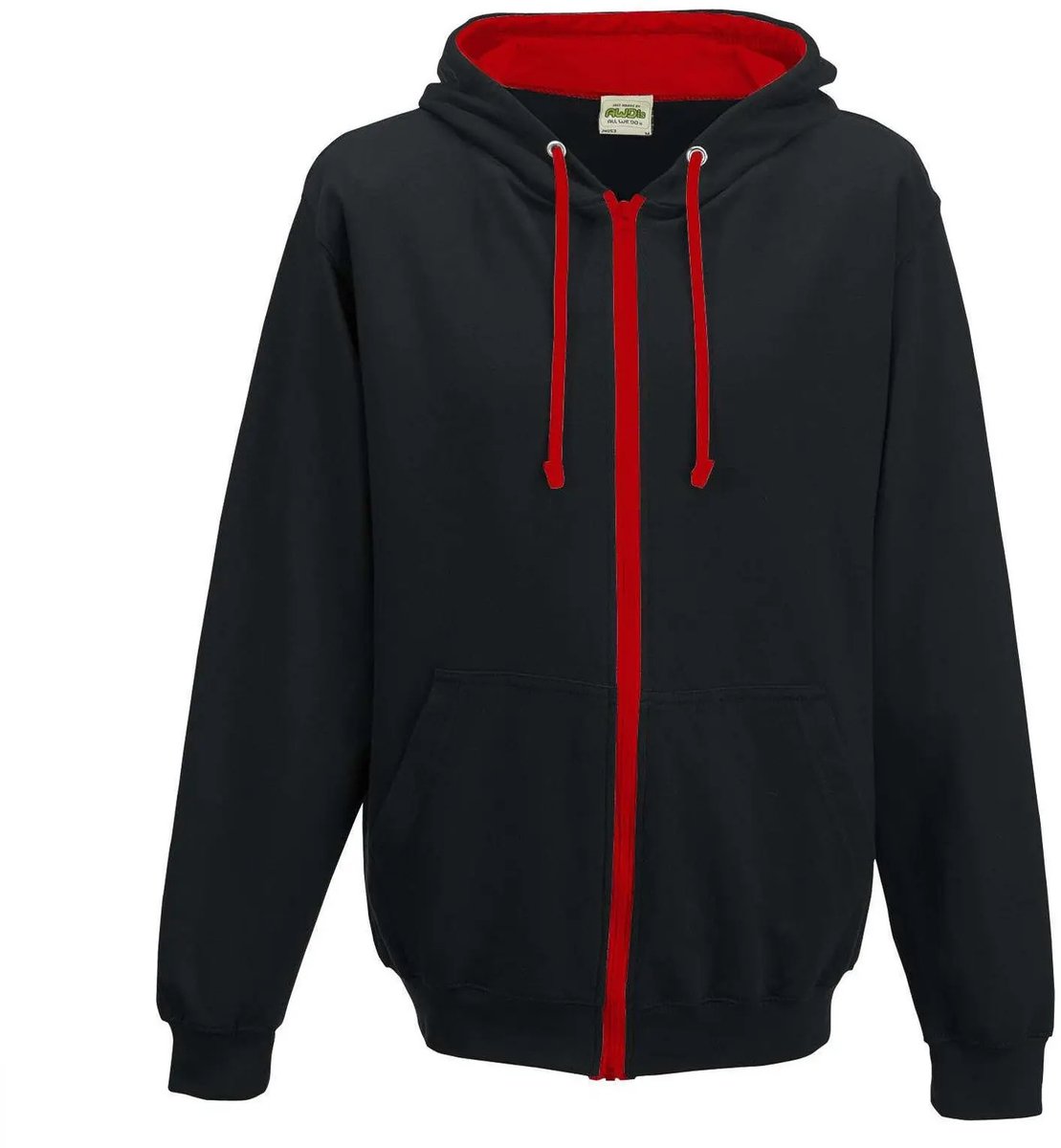 Just Hoods Varsity Zoodie JH053 JET /FIRE XXL Zwart