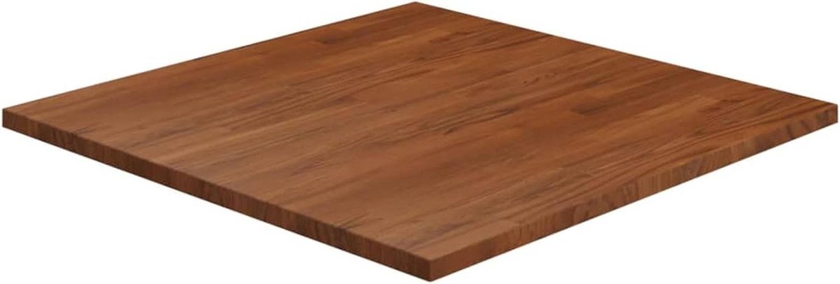 Tafelblad - Salontafelblad Blad - Tafel Verfraaien - Massief Eikenhout - 80 x 80 cm - Donkerbruin