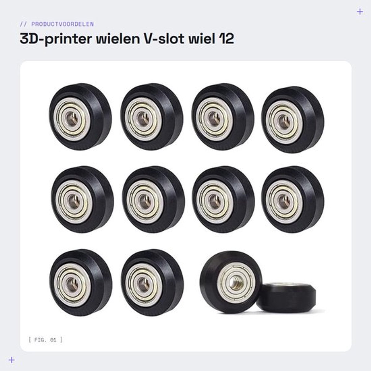3D-printerwielen 12 Stuks - V-slot Wielen - POM Wiel - Loopwielen - Compatibel met Creality Ender 3 - Duurzaam Materiaal