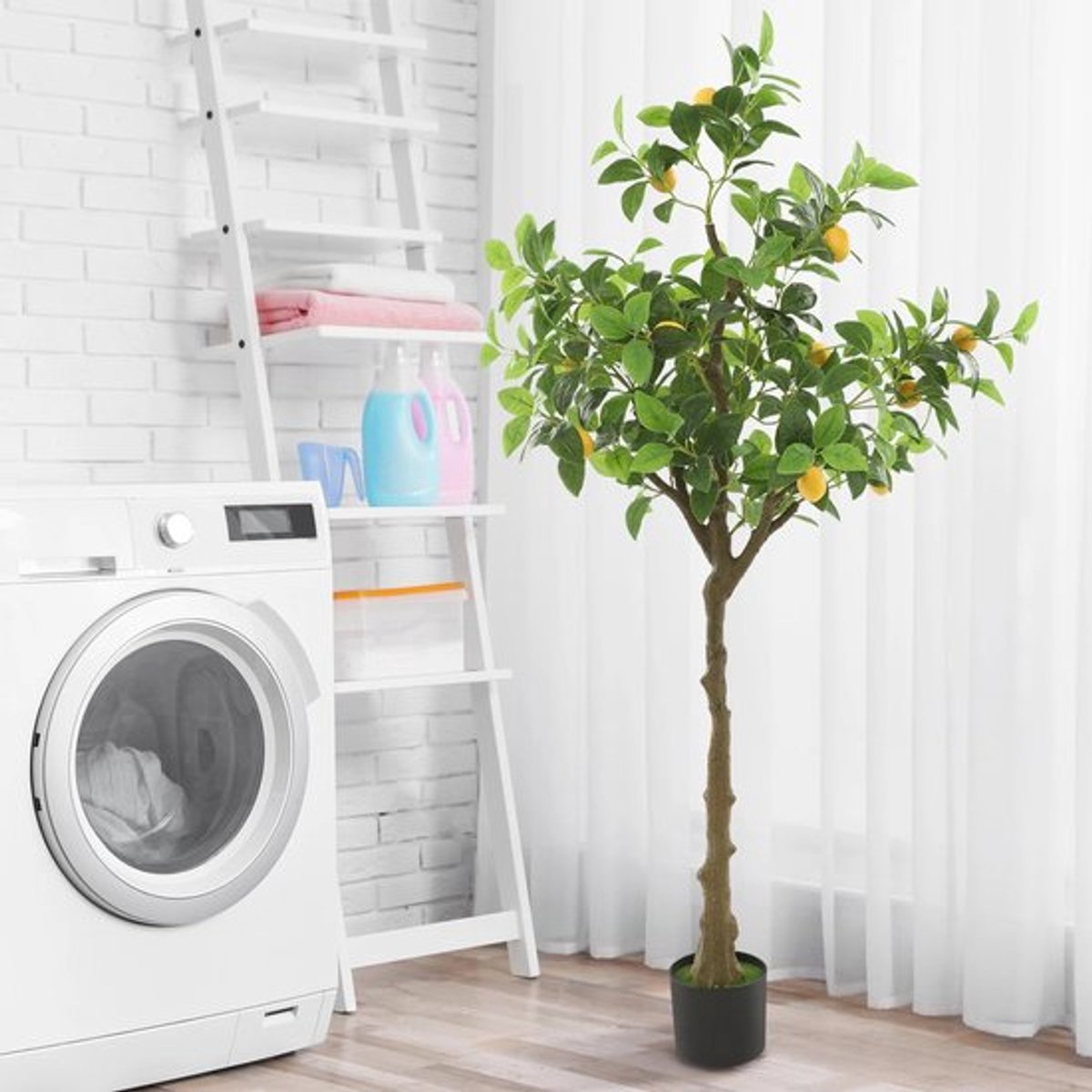 150cm Citroenboom, Kunstplanten, Kunstplant, Levensechte binnendecoratie, Duurzaam, niet-toxisch, Kantoor Woo