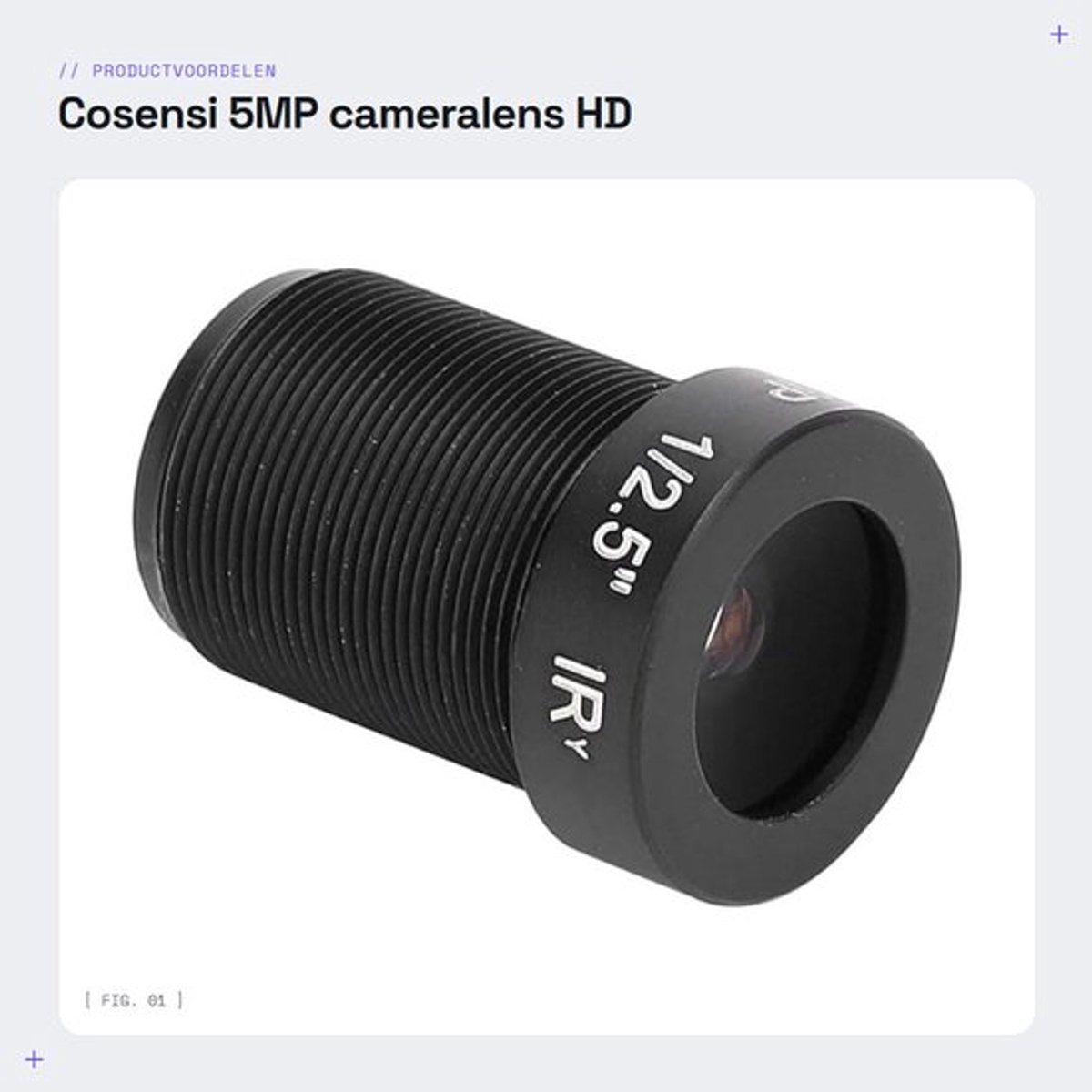 Groothoekbewakingslens 5MP - Vaste Focus - 6 mm Brandpunt - M12 Bevestiging - Stabiele Beeldkwaliteit - Veiligheidsaccessoires - Cameralens