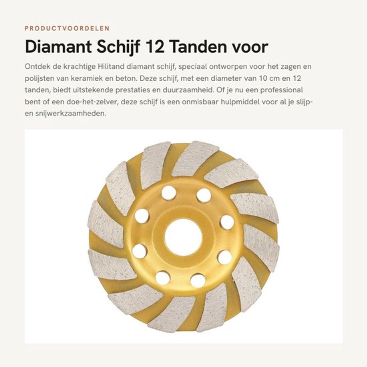 Diamantschijf 12 Tanden - Disco Diamantato - Snijden - Levigen - Keramiek - Betonnen Ondergrond - Zaagblad