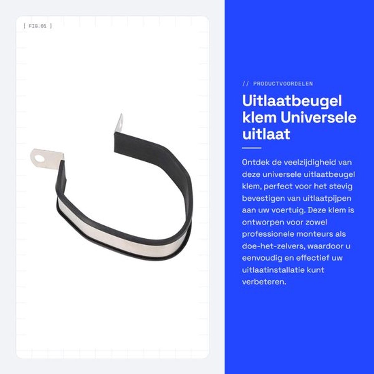 Uitlaatbeugel Universeel - Hanger - Beugel - Clip - Ondersteuning - Roestvrij Staal - Uitlaatsteun