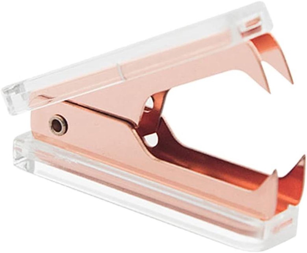 Nietjesverwijderaar Acryl - Ontnieter Roségoud - Kantoor Organisatie - Luxe Acryl Design - 6 x 1.6 cm - Roségoud