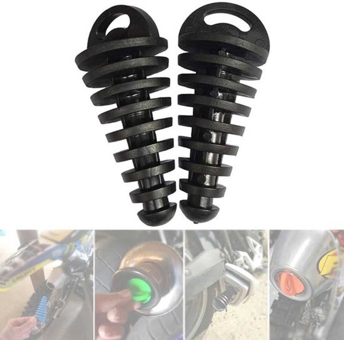 Uitlaatstopper 2st - Stofdicht - Waterdicht - Siliconen - Demperplug - Eenvoudig te installeren - Afmetingen 9 x 4 x 4 cm