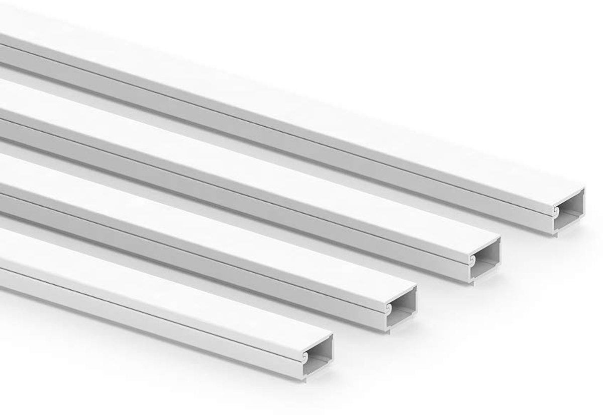 Kabelgoot 7x12 mm - PVC wit - met schuimtape - netjes kabels wegwerken - ShopVlot