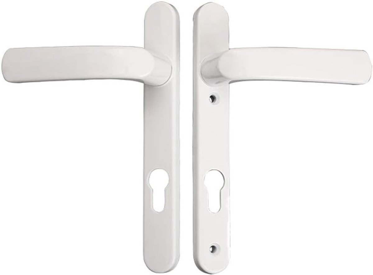 Witte en Zwarte PVC Deurhandgrepen voor Buitendeuren - Dubbelglas Set met Veerspanning - 1 Paar