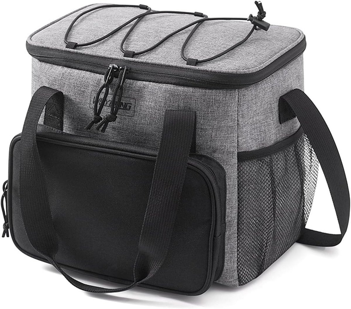 Vouwbare koelrugzak van 13L, waterdicht PEVA-materiaal, ideaal voor picknicks, BBQ's en stranddagen, grijs