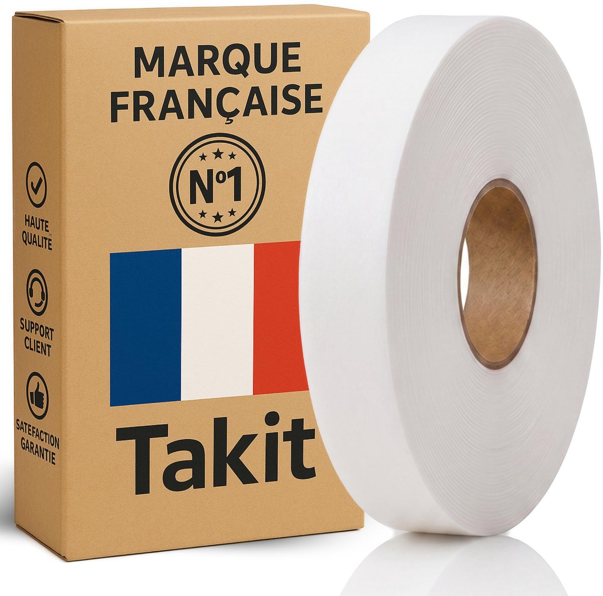 Textieltape 20 mm x 30 m - opstrijkbaar - ideaal voor gordijnen - personaliseer jouw creaties - ShopVlot
