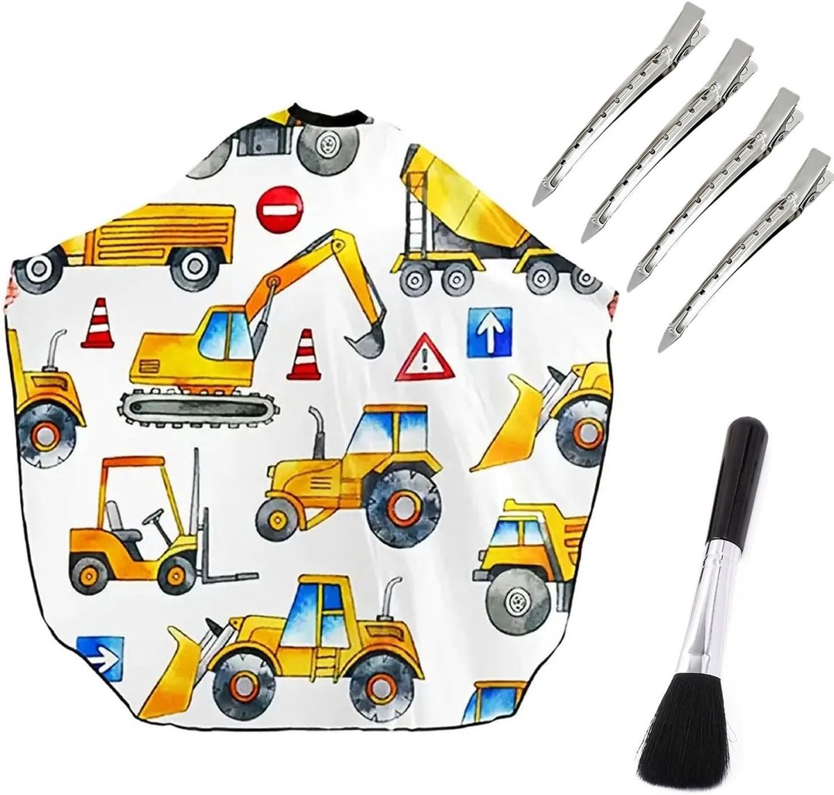 Verstelbare kapperscape voor kinderen, cartoon ontwerp, ideaal voor haar knippen met borstel en clips voor jongens en meisjes
