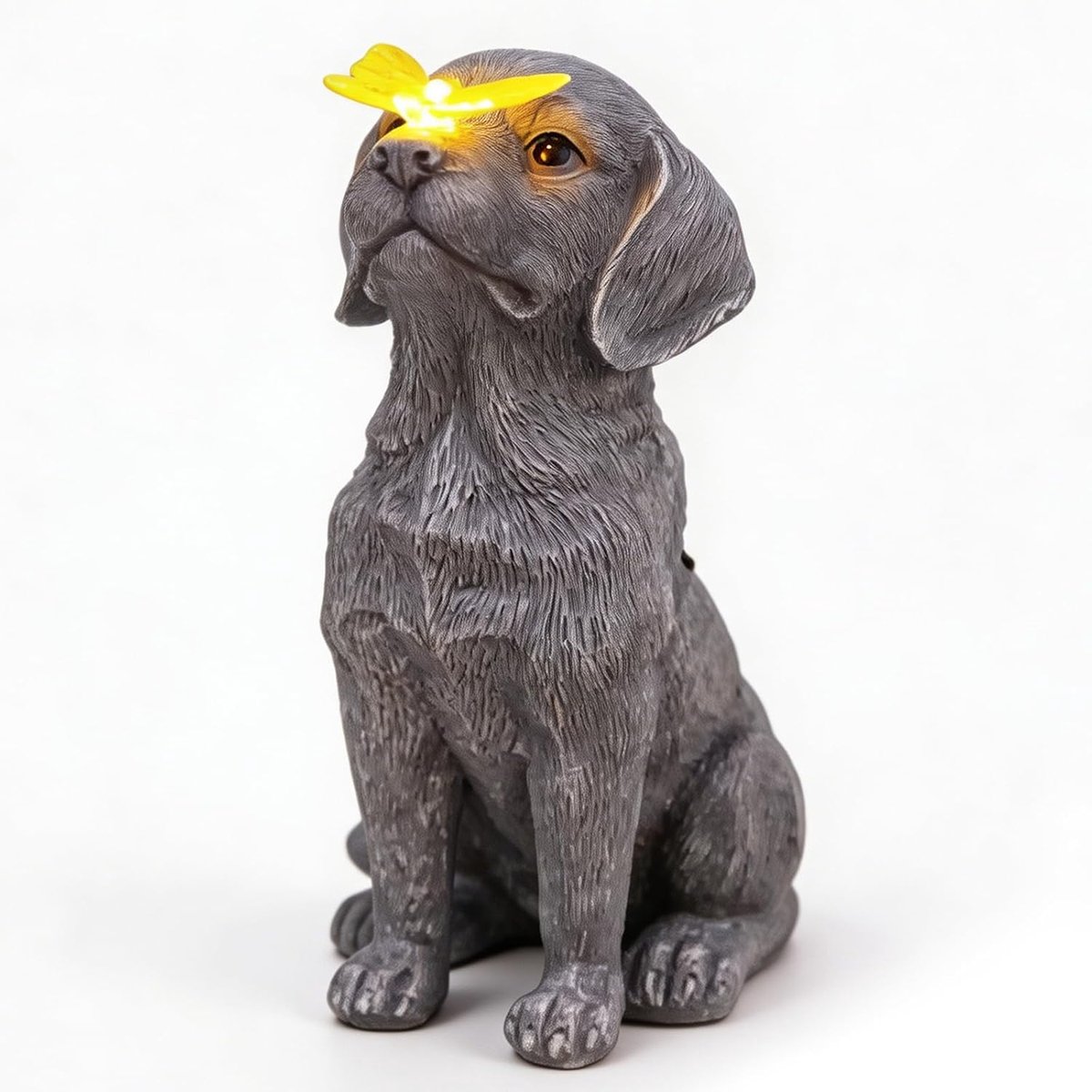 Hondenfiguren met vlinder - solardecoratie voor buiten - waterdichte tuinbeelden - grappige tuindecoratie - ShopVlot