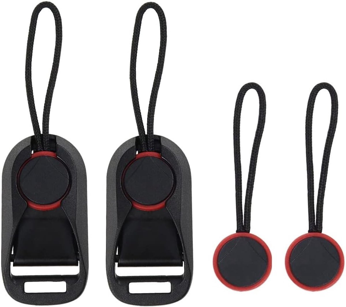 Set van 4 Snelle Koppeling Camera Strap met Basis - Schouderriem Clip Adapter met Snelle Ontgrendeling en Gesp voor Camera Schouderriemen, Polsriemen en Verrekijkers - Stevig en Duurzaam Accessoire voor Fotografie