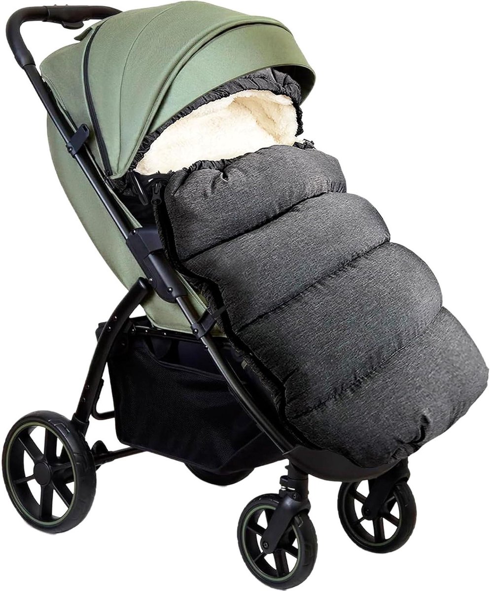 Baby Voetenzak - Kinderwagen Zak - Warm Blijven - Dubbel Gelaagd - 100 cm - Donkergrijs