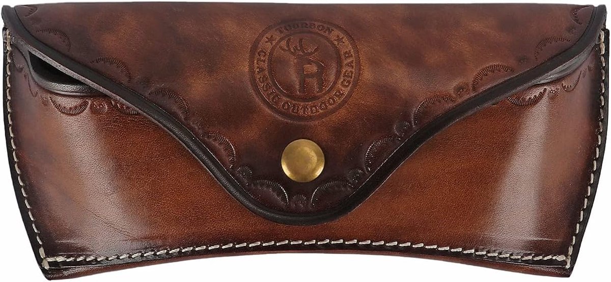TOURBON Deluxe Leather Glasses Case Hard Reading Glasses Storage Box - ShopVlot