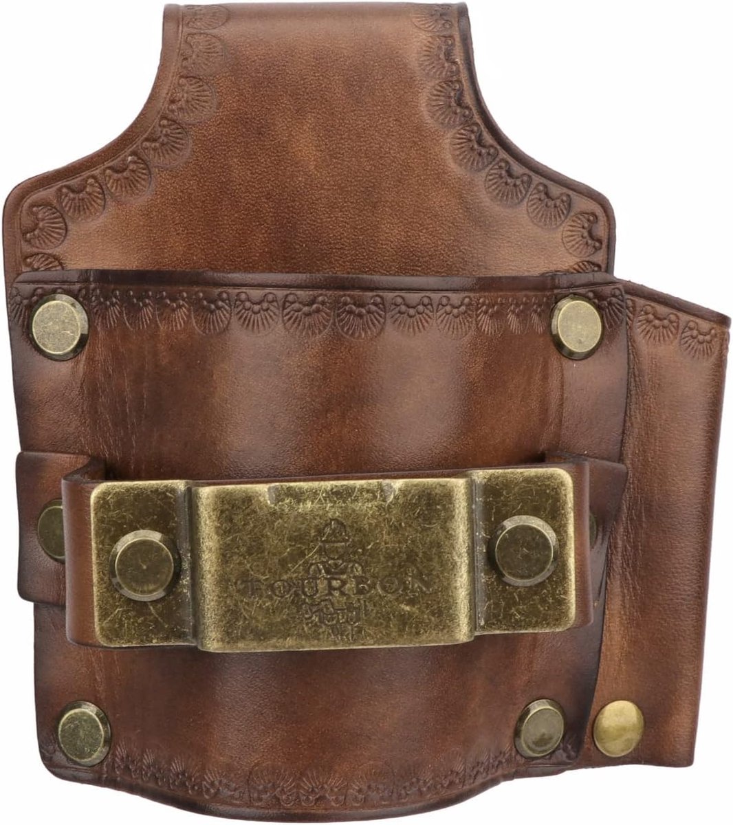 TOURBON 3mm Leather Tool Holster Hammer Loop Tape Measure Clip Pencil Holder for Belt - ShopVlot