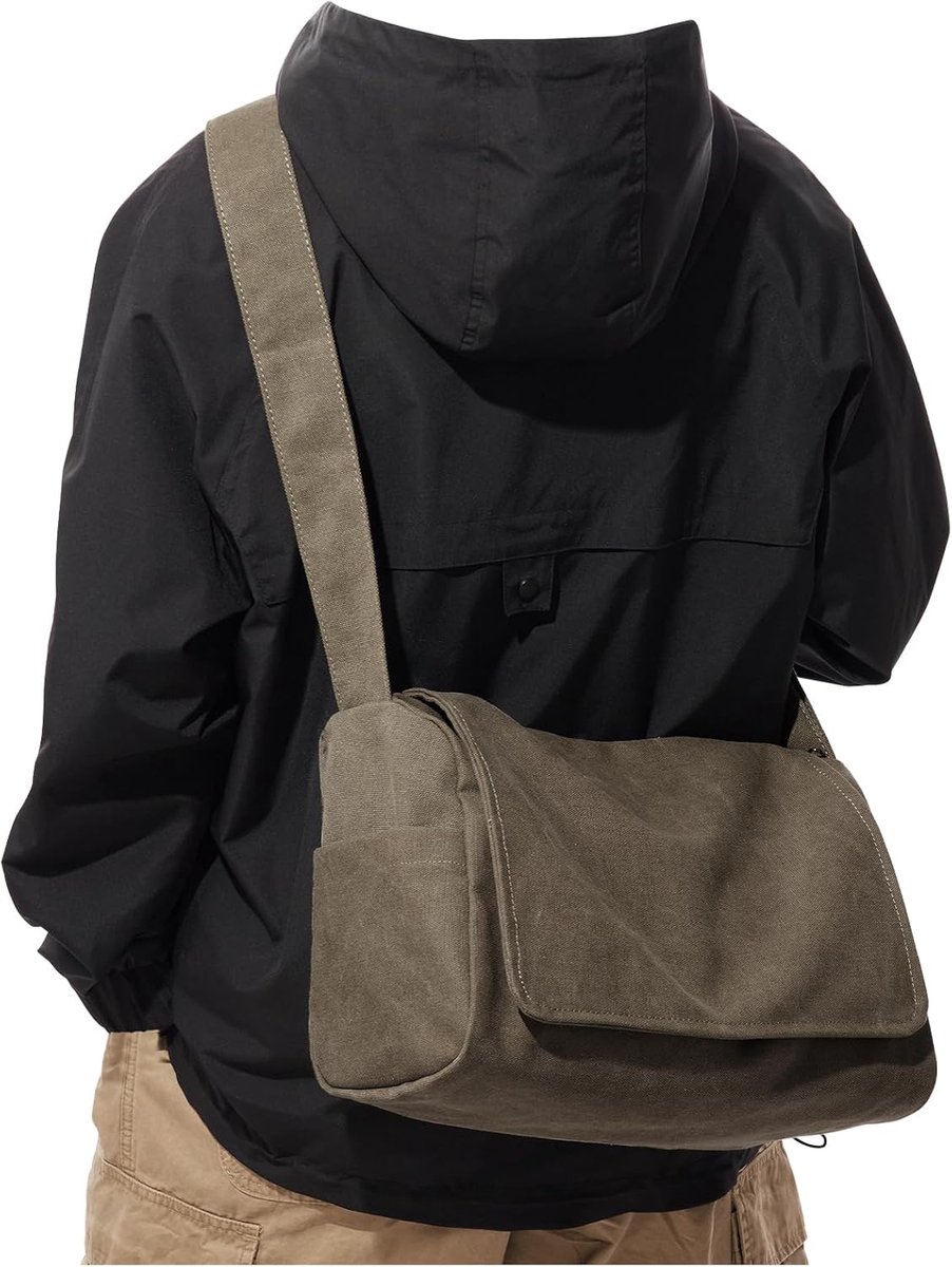 vintage canvas crossbody bag, fashion shoulder bag, leisure bag, handbag - ShopVlot