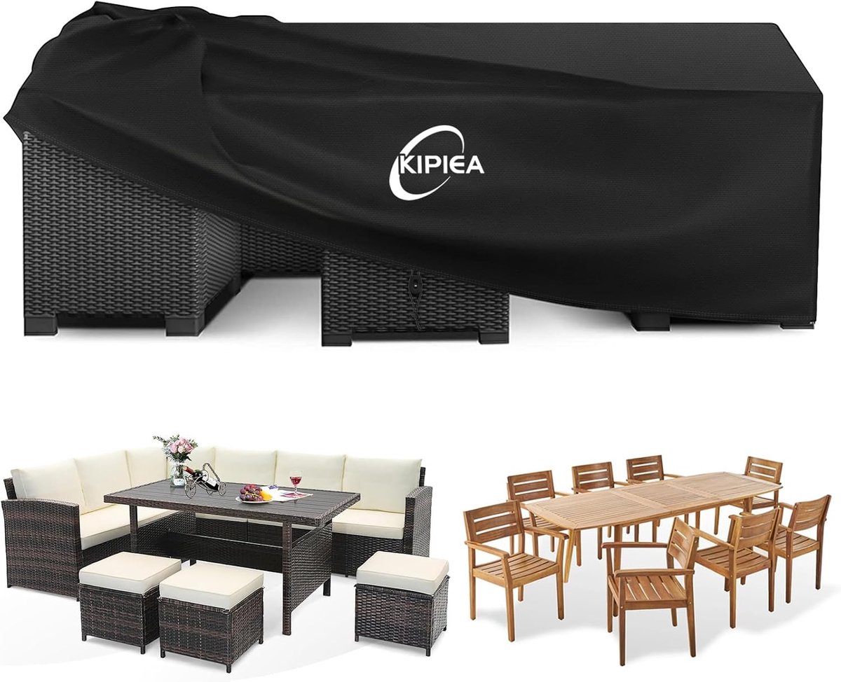 Kipiea Garden Furniture Cover Waterproof,Rectangular Outdoor Furniture Covers Windproof,420D Oxford Fabric Outdoor - ShopVlot