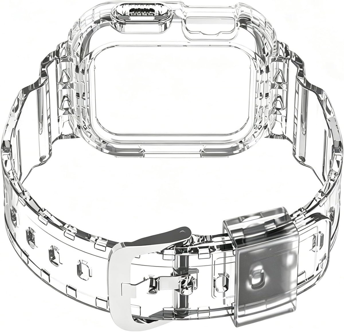 Sport Strap Compatible with Apple Watch 40 mm, 41 mm, 44 mm, 45 mm, 49 mm, Transparent Replacement Strap with - ShopVlot
