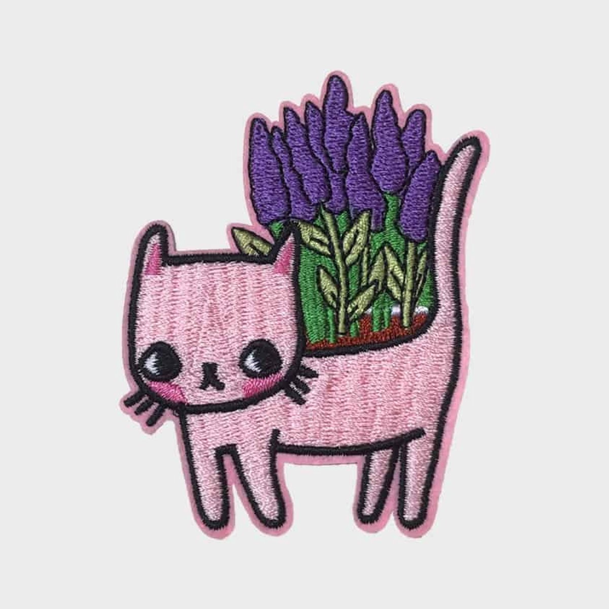 Patchy® – Roze kat Strijk Embleem Patch 8.6 x 6.5 cm