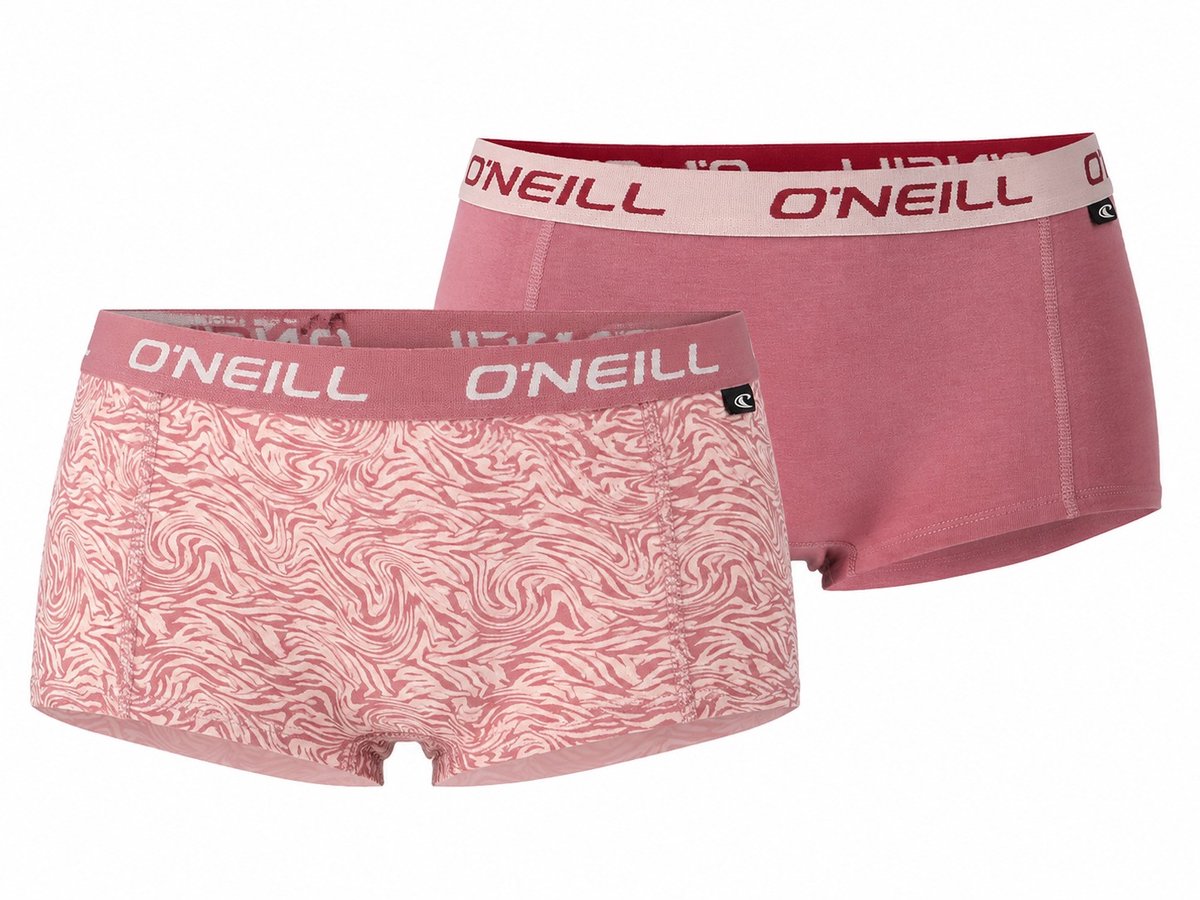 O'Neill dames boxershorts 2-pack - swirl zebra rose - maat L