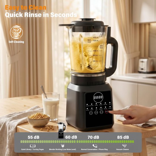 Soepmaker - Blender met Verwarming – 1,7 L – 12 Automatische Programma’s – Warmhoudfunctie – Zelfreinigend — afbeelding 5