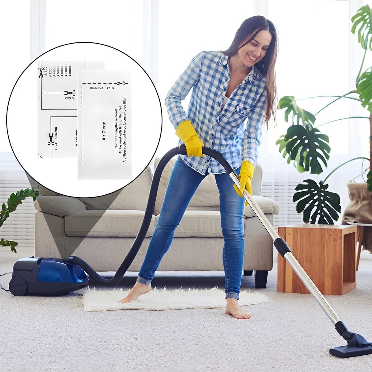Set van 8 Stofzuigerfilters voor Miele, Inclusief Motorbeschermfilters en Microfilters voor Uitlaatlucht, Geschikt voor Complete C1/2/3 en Compact C1/2