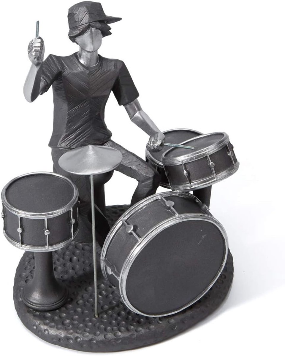 Moderne Muziek Sculptuur Decoratie - Beeldje van Muzikant met Piano als Tafeldecoratie - Uniek Cadeau voor Muziekliefhebbers en Kunstenaars - 21 cm Hoog