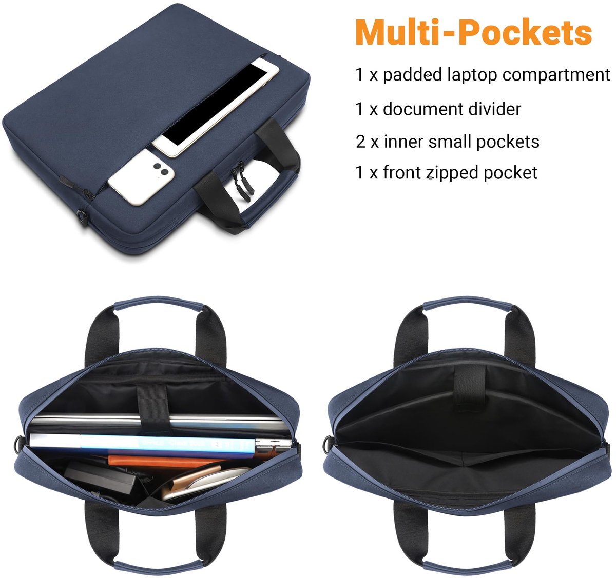 TECOOL 15,6 16 inch Universele Zakelijke Reis Laptop Schoudertas Notebook Draagtas Waterdichte Computer Aktetas - ShopVlot