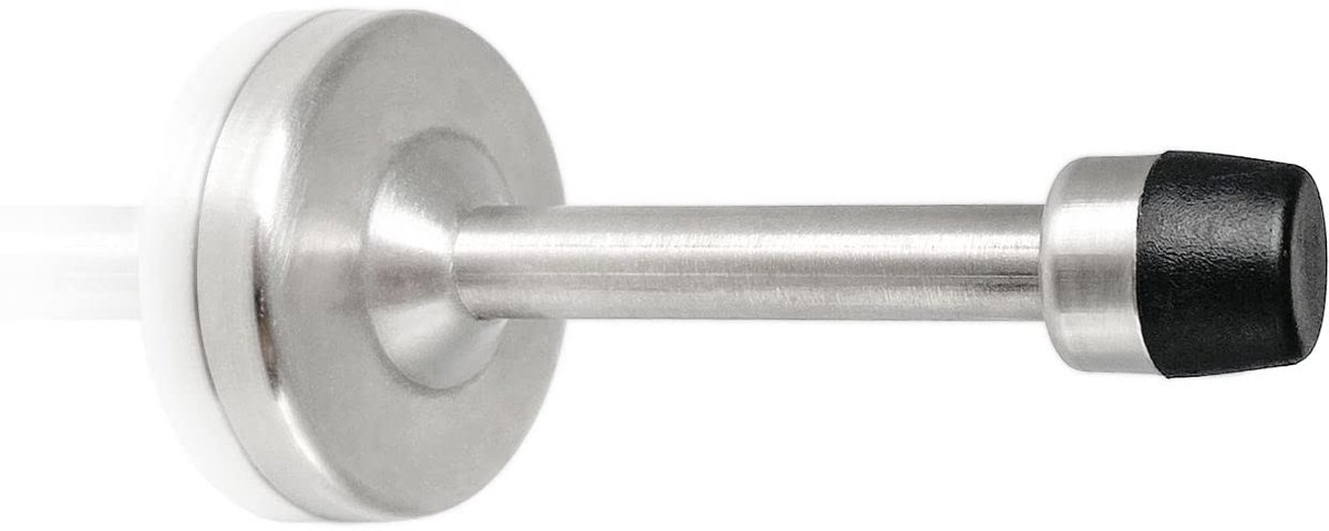 Deurstopper, 10 cm deurstopper, muurbevestiging met rubberen bumpertips, roestvrijstalen deurstop voor plinten binnen - ShopVlot