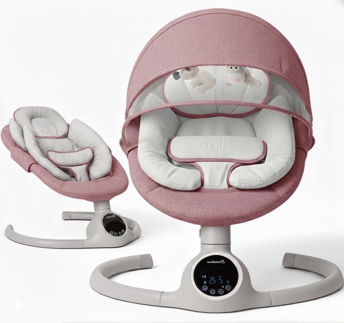 Elektrische Baby Schommel - Baby Bouncer - Baby Ontspanning - Met Geluidsdetector - 65 x 60 x 66 cm - Violet